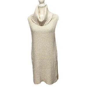 Free People Womens Knit Cowl Neck Tunic Top Sweater S Cream Boho Lagenlook‎ Cozy
